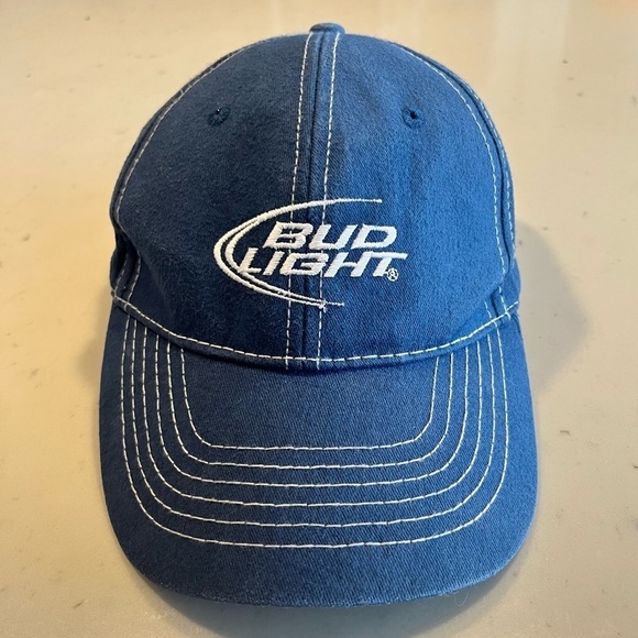Budweiser Other - Navy Blue Bud Light Blue Adjustable Trucker Hat OS